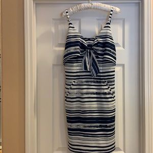 NWOT Cabi Blue White Knot Dress w/ Pockets Sz. S